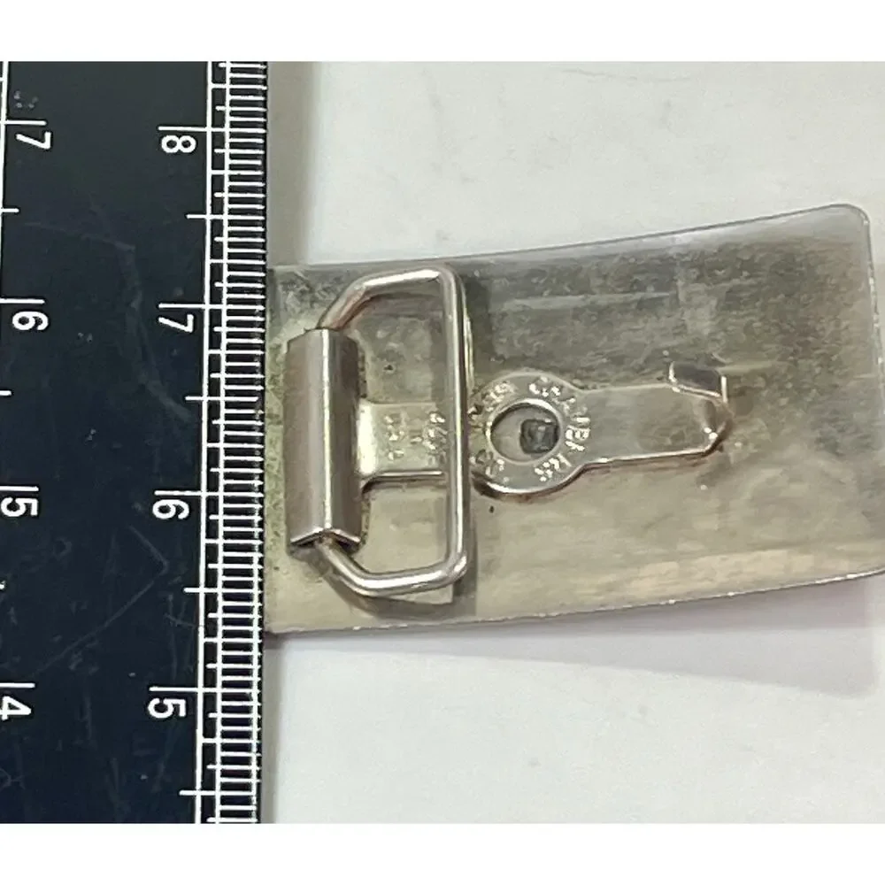 Vtg Western Belt Buckle Covered Wagon Cattle Brands Symbols Chambers Belt Co.